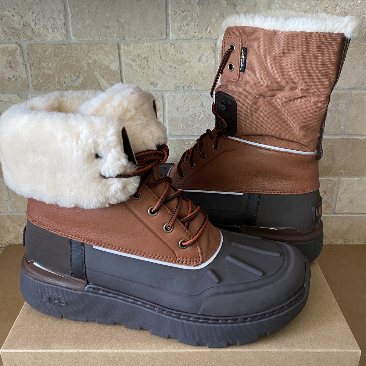 UGG CITY BUTTE WORCHESTER LEATHER WATERPROOF SHORT SNOW BOOTS MEN