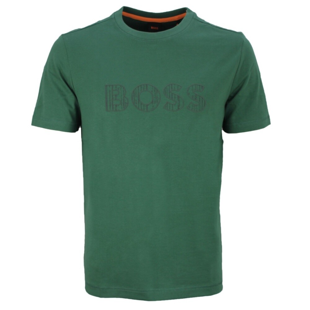 Tシャツ・カットソー BOSS Men T-shirt Green 50508243 343 BOSS Men's T-Shirt With Logo Texture Green 50534923 343 Open
