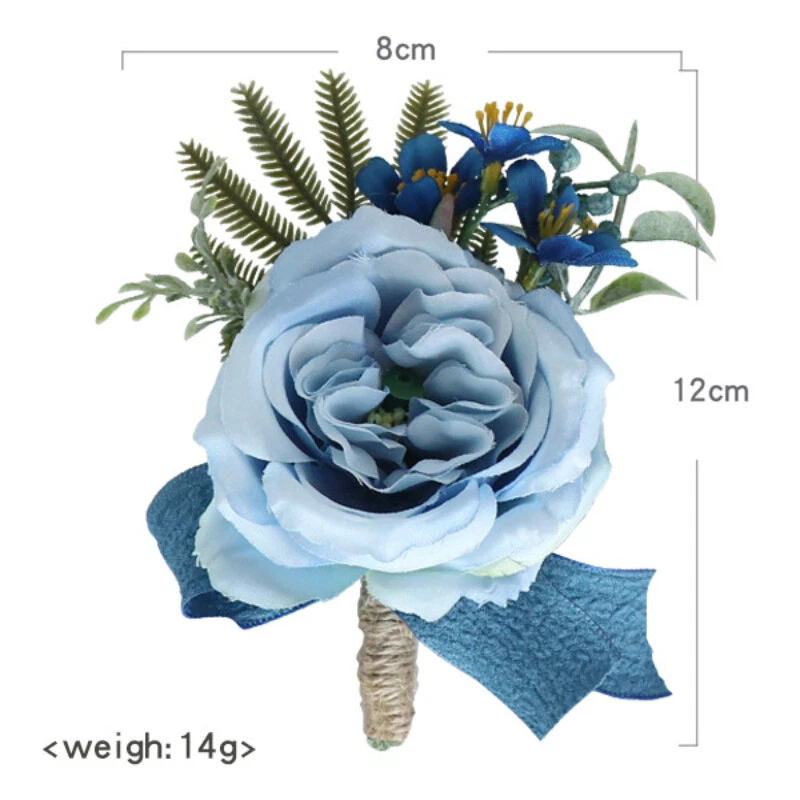 10X Broche Boutonniere Corpete Rosa Artificial Flores Peito Noivo Festa Faça Você Mesmo - Imagem 4 de 4