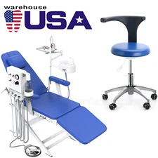 Dental LED Silla Recargable Portátil Plegable+Unidad De Turbina+Dentist Stool