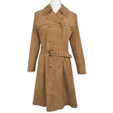 Vintage Suede Tan Leathers Trench Coat Swedish X Roetan X Vaca 40 Us 10