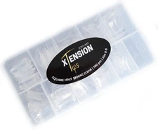 Sofi-Art Xtension Nail Tips - Square Half Moon - Clear - 500 pcs 10 sizes