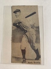 Mark Koenig New York Yankees 1929 Sporting News Baseball Panel
