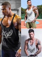 Men's Muscle Sleeveless Tank Tops Gym Workout Bodybuilding Stringer T Shirt