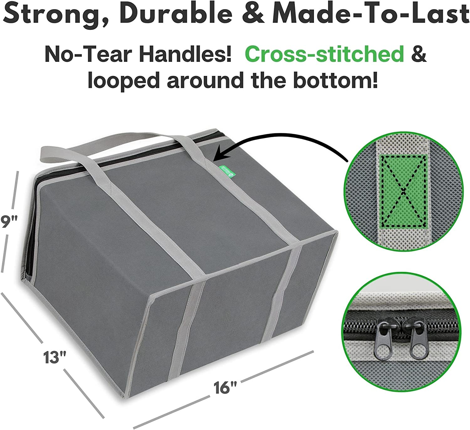 XL Insulated Reusable Grocery Bags (2Pack) Premium Quality Cooler