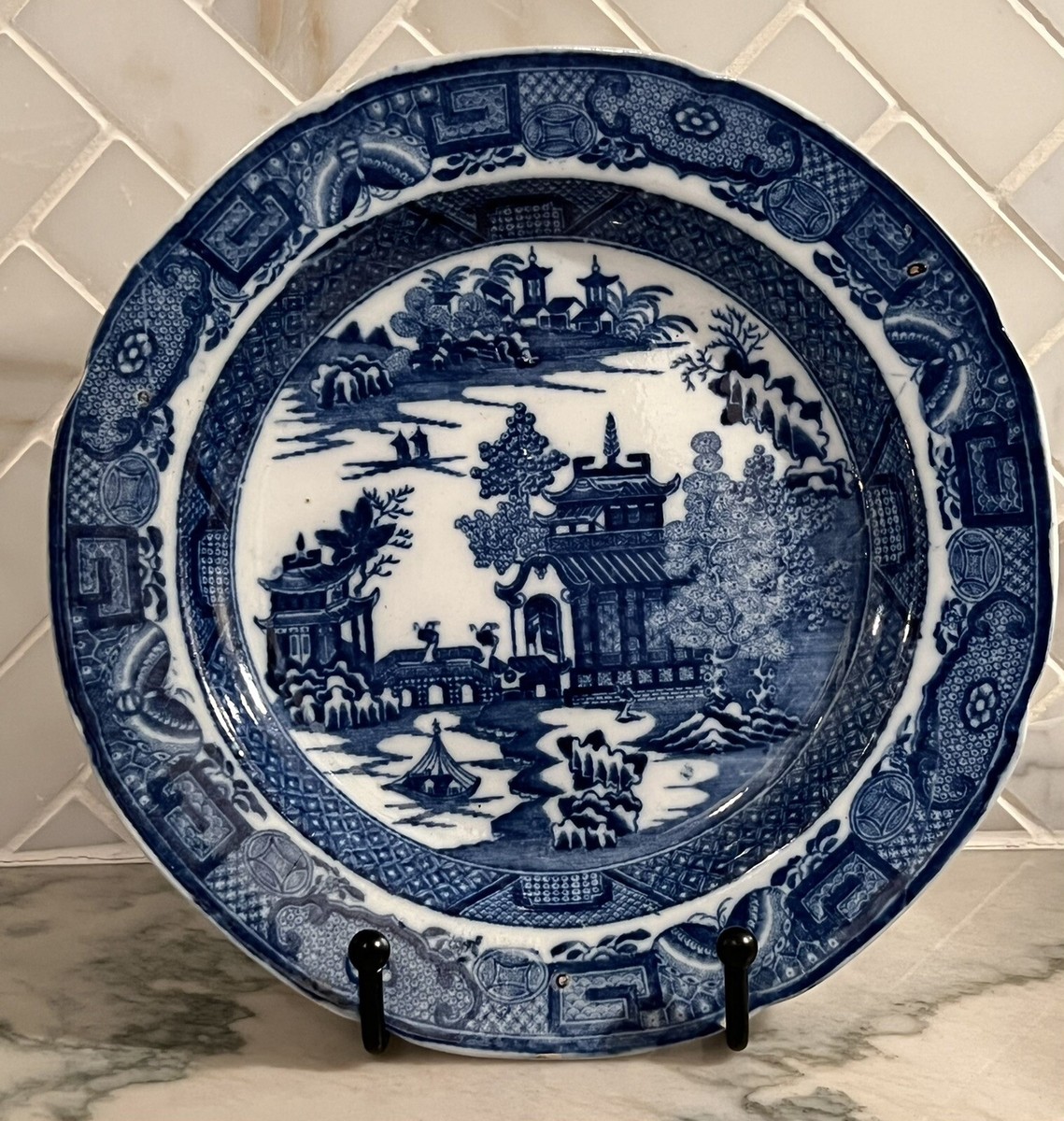 19th Century English Chinoiserie Blue & White Plate | eBay