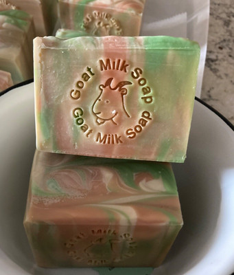 Jumbo Pink Grapefruit FO & Orange EO Goat Milk Soap Bars, Lot 3