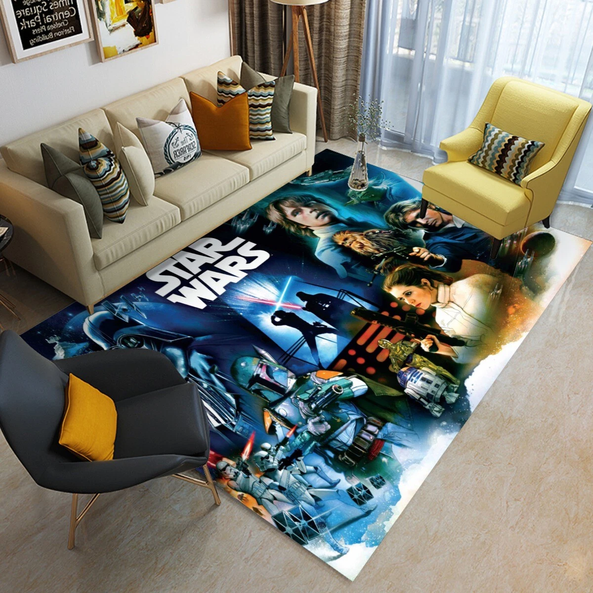 Star Wars Movies Print Foldable Rectangular Floor Mat Rug