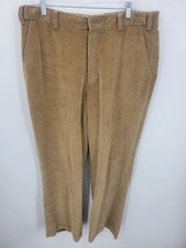 Orvis Pants Mens 36 Brown Corduroy Straight Leg Flat Front Trousers Cotton