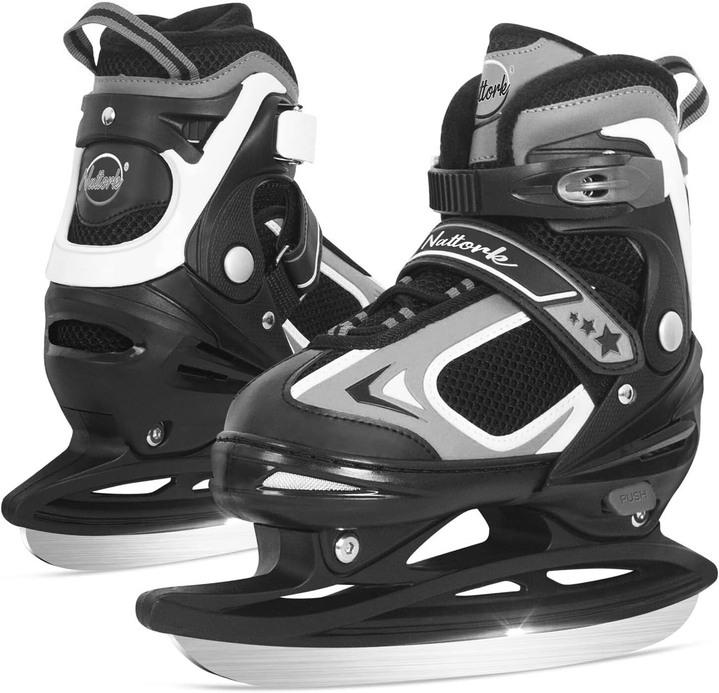 Nattork Ice Skates for Kids Boys Girls Hockey LaceUp Skate Shoes Large 58 US eBay