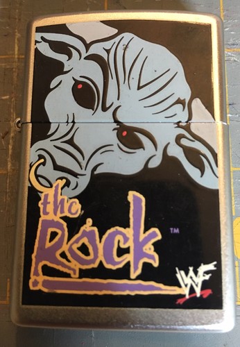 vintage zippo advertising the rock wwf world wrestling