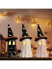 Set of 3 Halloween Ceramic Ghost Halloween Decorations Indoor