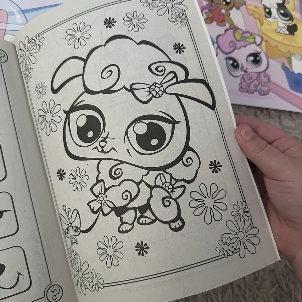 Littlest Pet Shop Activity Coloring Book Poster Stickers Lot Vintage ...