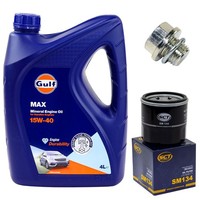 MotoröL Filter Set 15W-40 4 Liter + ÖLablassschraube FüR KIA Picanto Suzuki 1.0
