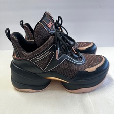 Michael Kors Olympia Trainer Malla Brillo Oro Rosa Talla 8 Para Mujer’s