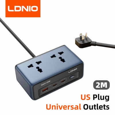 Fast Charger Cube Power Strip 2M Electric Extension Power Cord 45W Type C Chargi