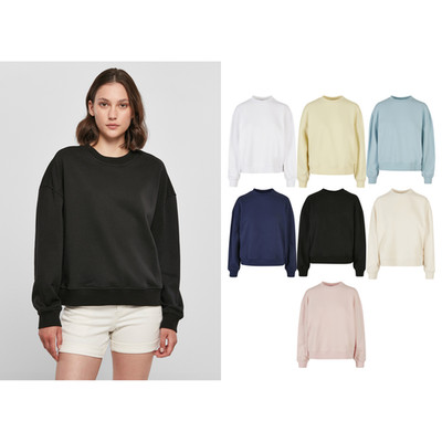 Build Your Brand Damen Oversize Sweatshirt mit Rundhalsausschnitt - Rundhalsausschnitt