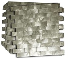 Peel and Stick Tile Backsplash for Kitchen Bathroom Self-Adhesive 10 Champagne