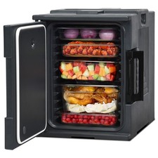 90L Hot Box Portable Food Warmer Front-Loading Insulated Food Pan Carrier Black