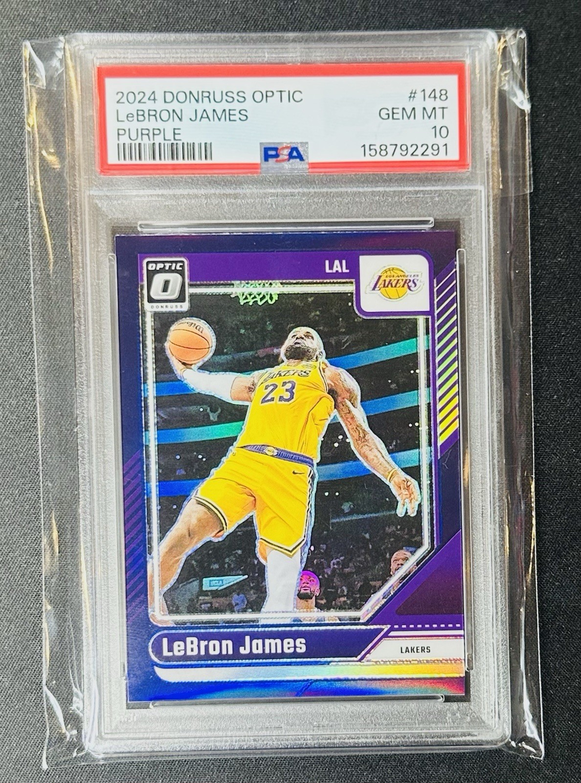 Lebron James 2024-25 Panini Donruss Optic Purple Prizm #148 PSA 10 Low POP LBJ! view 4