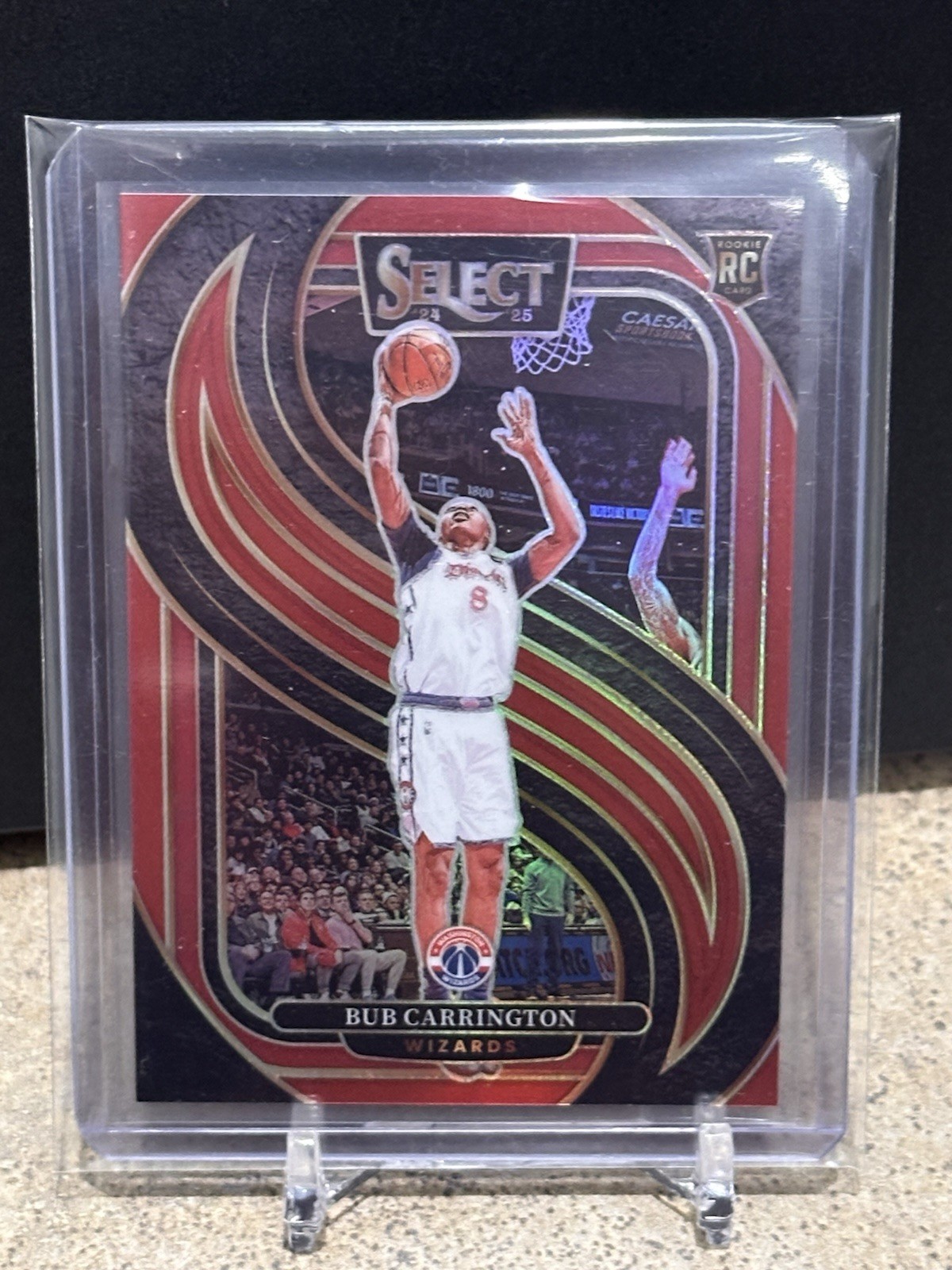 2024-25 Panini Select #197 Bub Carrington Red Prizm #/199 Rookie RC