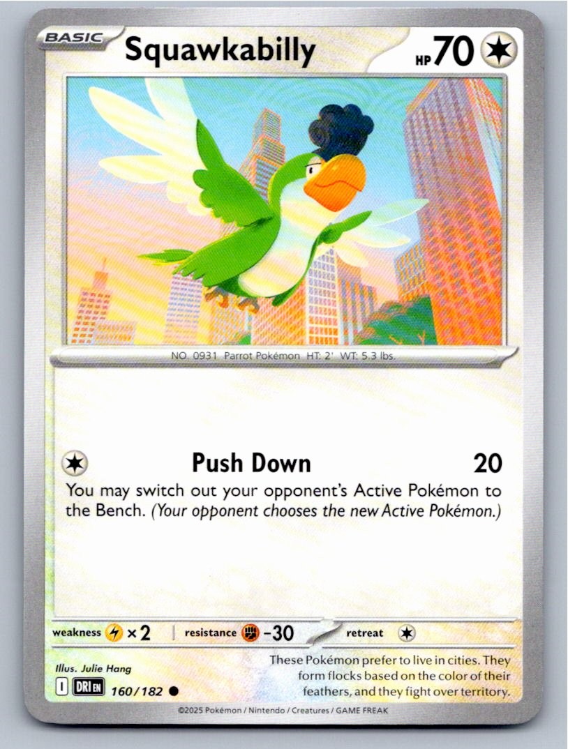 2025 POKEMON SQUAWKABILLY DESTINED RIVALS 160/182 COMMON NM A21671 FREE S&H
