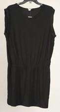 J. Crew Women’s Dress Large Black A Line Elastic Waist Short Sleeve Stretch