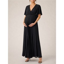 NWT ASOS Maternity Black Cape Back Pleated Long Maxi Dress Women’s Size 4 NEW