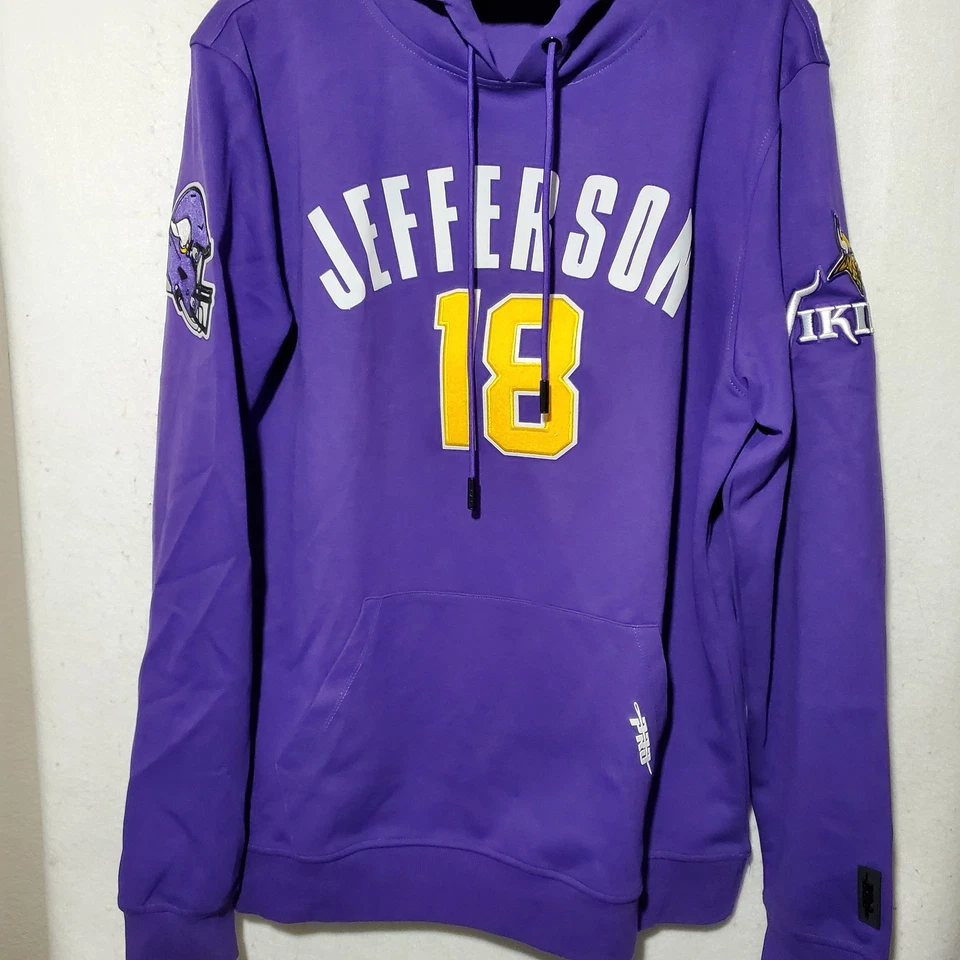 Minnesota Vikings Hoodie Mens Large NFL Football Jefferson 18 Pro Standard - Image 3 of 4