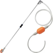 Compact Aquarium Siphon Vacuum and Water Changer Kit with Cleaning Brush. Perfec