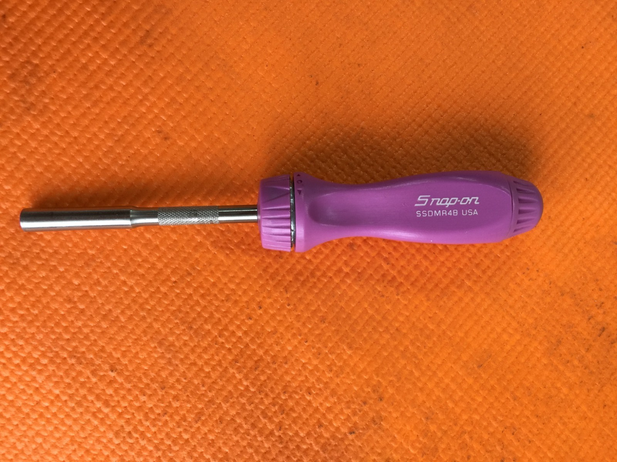 Snap On PURPLE Hard Handle Ratcheting SCREWDRIVER Bit Driver