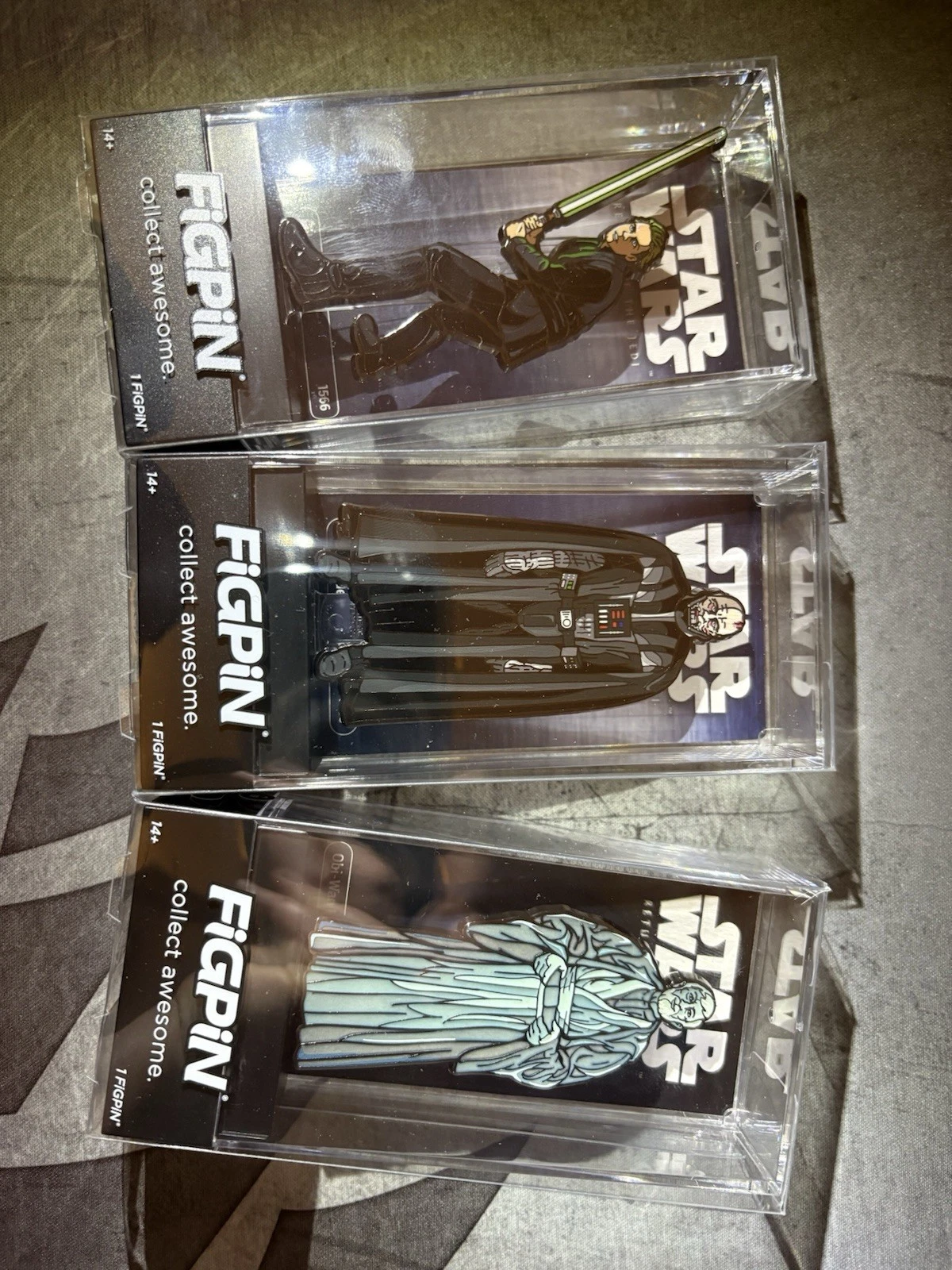 FigPin Star Wars Pin Set Luke Skywalker Darth Vader Obi-Wan Kenobi