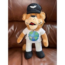 Wonder Palz Lion Pilot Plush Stuffed Animal Captain Hat Globe Shirt Aviation