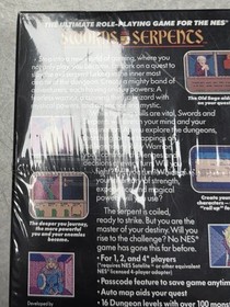 NES Nintendo Game SWORDS AND SERPENTS -NEW & Factory Sealed  H-Seam!
