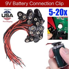 5-20pcs 9V 15cm Battery Connector T Type Clip Plug Wire Cord Leads Battery Snap