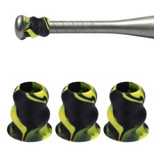 Silicone Bat Taper Bat Knob Taper Softball Grip Non-slip 3Pcs & Yellow-Black