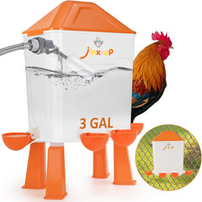 3 Gal Automatic Chicken Waterer with Float Valve, Automatic Chicken Watering Sys
