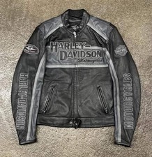Giacca in vera pelle di mucca Davidson da uomo Harley fatta a mano nera