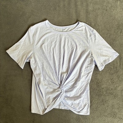 Lululemon Crescent Purple Activewear Comfort Front Twist T-Shirt Women s Size 10