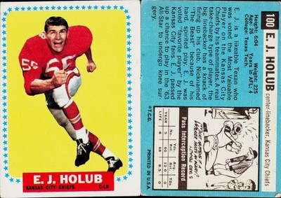 1964 Topps Football Card #100 E.J. Holub