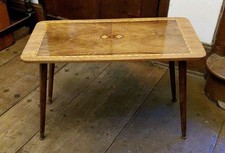 Small Mid Century Inlaid Wooden Coffee Table 27.5 X 14 X 19 Inches