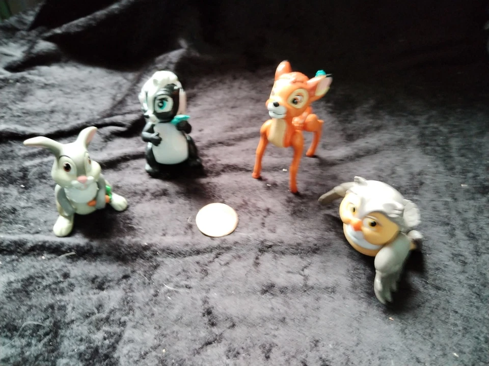 Jouets 4 Figurines BAMBI FLEUR PAN PAN HIBOU MC DONALDS Happy Meal Disney 1993 - Photo 3/4