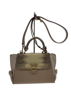 Salvatore Ferragamo Sofia Gancini Pink Shoulder Bag Handbag FZ-21 D570 Used