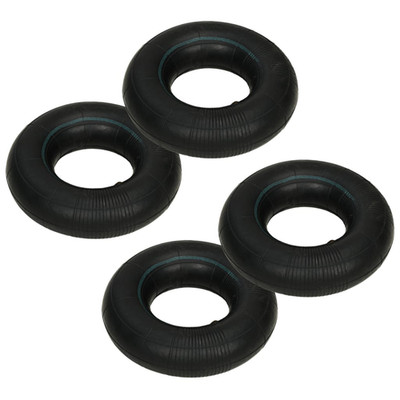 Schläuche 4 Stück schwarz Gummi 3,00-4 (260x85mm) gebogene Metallventile 4x Schläuche