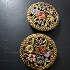 BEAUTIFUL Vintage floral Enamel,Brass,Openwork,Rare Buttons — photo 7