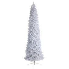 12-ft Slim White Artificial Christmas Tree with 3235 Bendable Branches