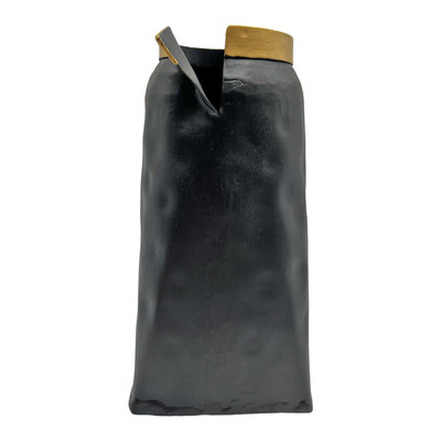 Bergamo Art 8 Inch Tall Aluminum Modern Black Vase