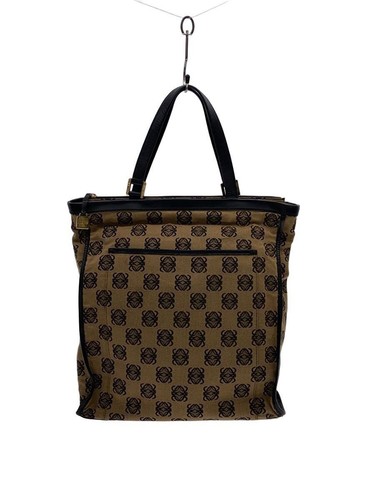 LOEWE Shoulder Bag Tote Canvas BRW Total Pattern Anagram Used