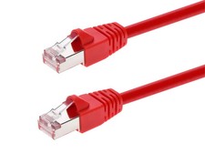 Cat6A Ethernet Patch Cable Network Internet Cord RJ45 STP 10G 26AWG 10ft Red