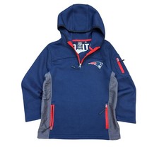 New England Patriots NFL Apparel 1/4 Zip Pullover Boy's Size Medium Hoodie Knit